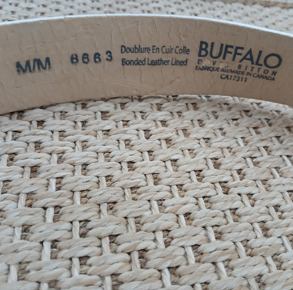 Buffalo White Leather Belt with Embellished Buckle - Picture 7 of 9